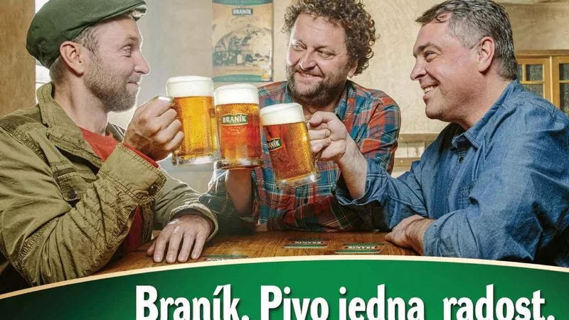 Braníček Roman Mrázik. Reklama na Pivovar Braník